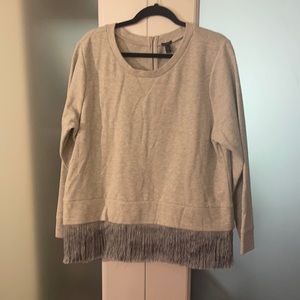 J. Crew Fringe Hem Sweatshirt